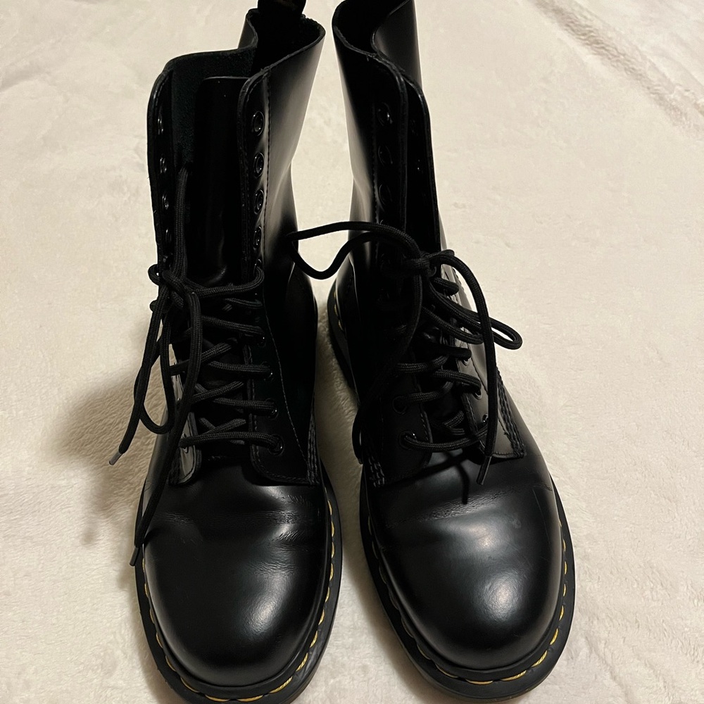 Dr. Martens Black Leather Combat Boots